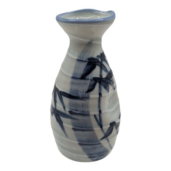 Japanese Ceramic Sake Bottle Bamboo Motif 4.75-Inches EUC - Picture 1 of 8